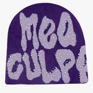 Purple and White Women's Beanie